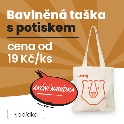 Potisk tašek levně od 19 Kč/ks